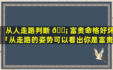 从人走路判断 🐡 富贵命格好坏「从走路的姿势可以看出你是富贵命还是劳碌命特别准!」